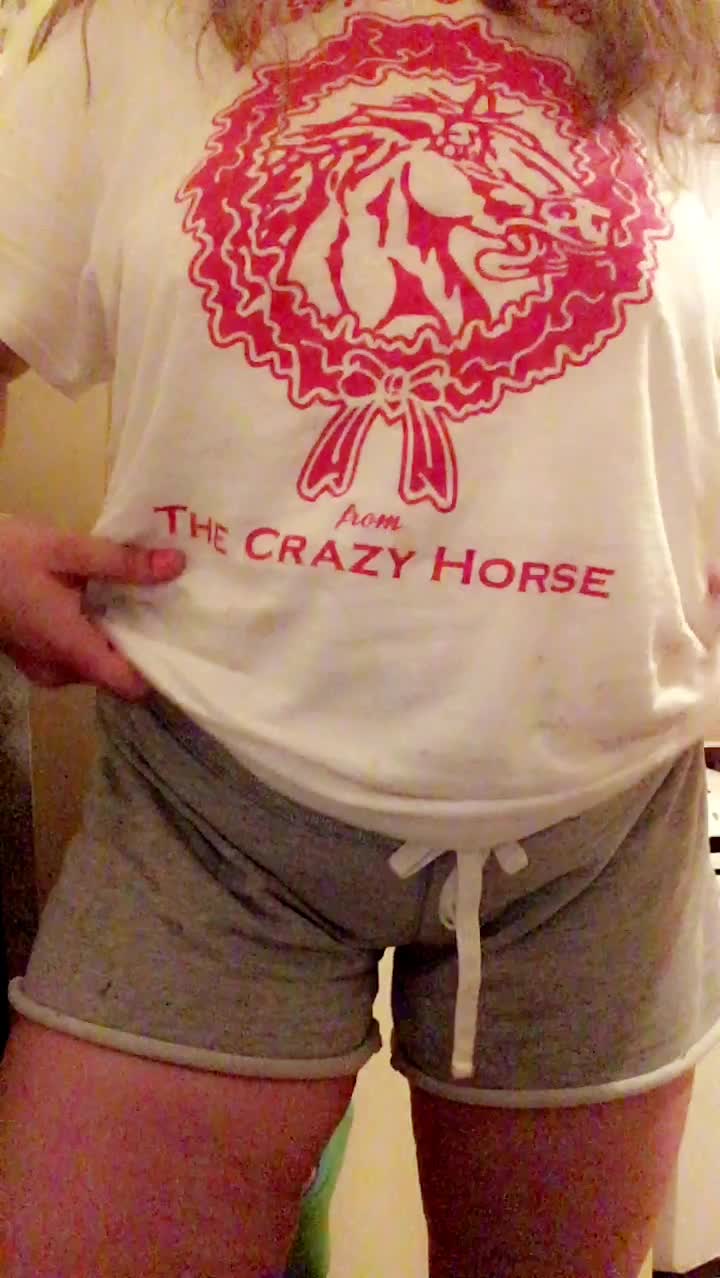 at belly , dirty shirt