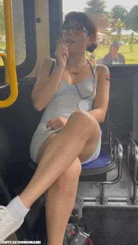 Amateur Brunette Exhibitionist Glasses Goddess NSFW Public Pussy Upskirt Porn GIF by duromami