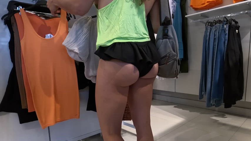 shopping in a thin top and short shorts [F]