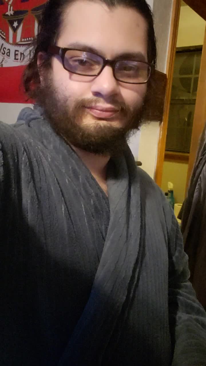 Opening my bathrobe
