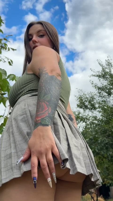 I went outside without panties so you could look at my holes