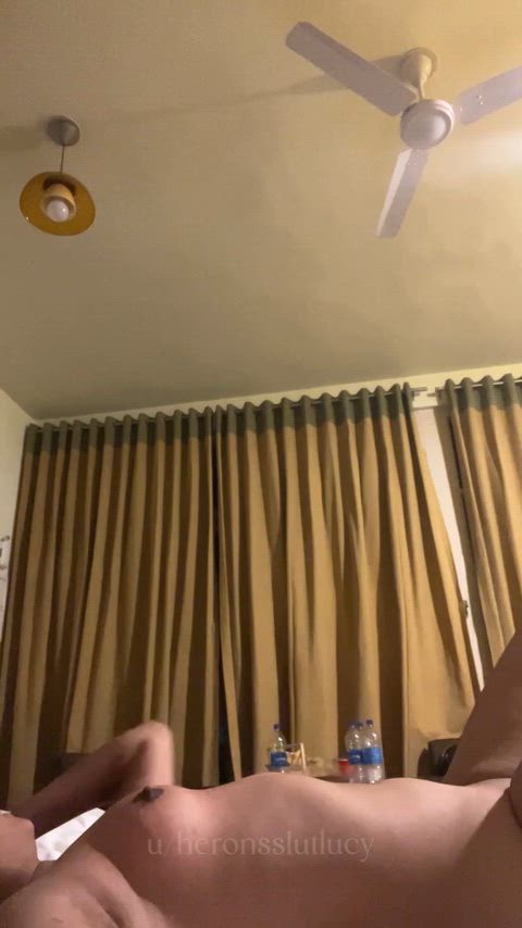 Lucy loves playing with herself after I fill her up