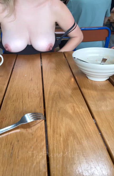 Big Tits Natural Tits Public Tits r/CaughtPublic Porn GIF by thefunmilf