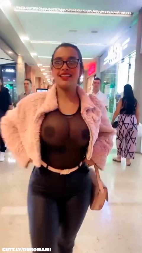 Amateur Big Tits Boobs Flashing Latina Public See Through Clothing Sheer Clothes Tits Porn GIF by duromami
