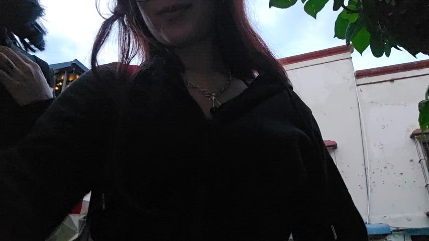 In the middle of the street