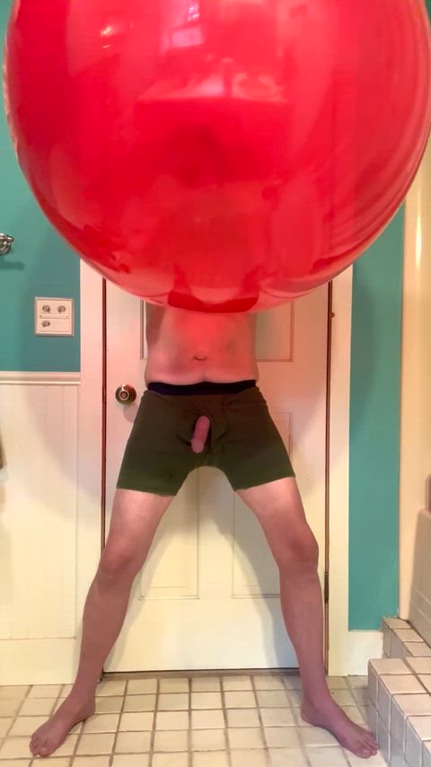 With a balloon this big & tight, I love feeling & hearing it being filled with my moans as I cum! 🥵