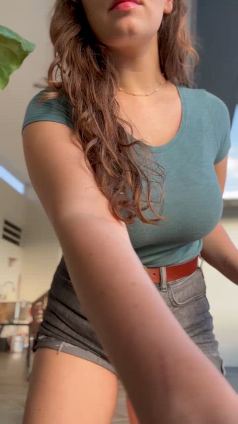Big Tits Boobs Brunette Busty Curly Hair Homemade Horny Natural Tits Stacked Tits Porn GIF by lamsinka89