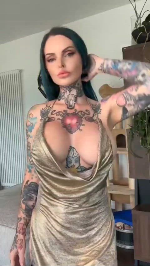 Golden slip dress