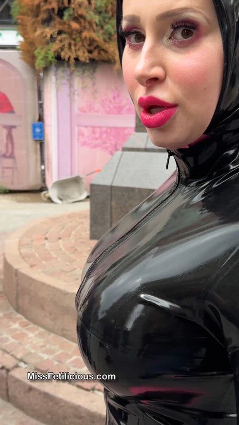 Big Tits Cute Fetish Hijab Kinky Latex Latex Gloves OnlyFans Rubber Tits Porn GIF by missfetilicious