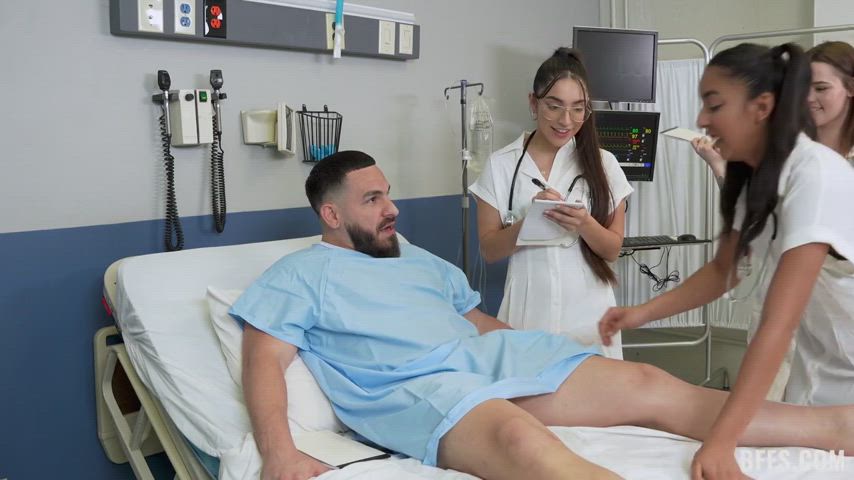 Cock Worship Doctor Examination FFFM Groping Nurse Porn GIF by manemane6