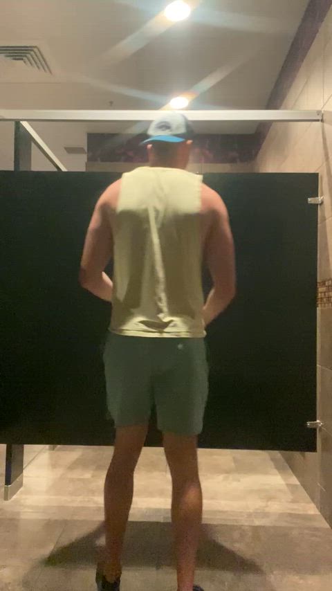 Stripping down in the locker room
