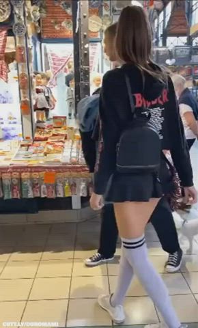 Amateur Ass Exhibitionist Flashing Public Pussy Skirt Upskirt Voyeur Porn GIF by duromami
