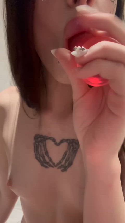 Amateur Blowjob Cumshot Cute Dildo Homemade Lips OnlyFans Small Dick Teen Porn GIF by maariii