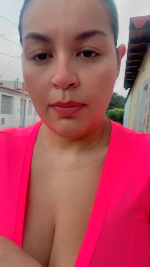 Showing my tities on my neighbor