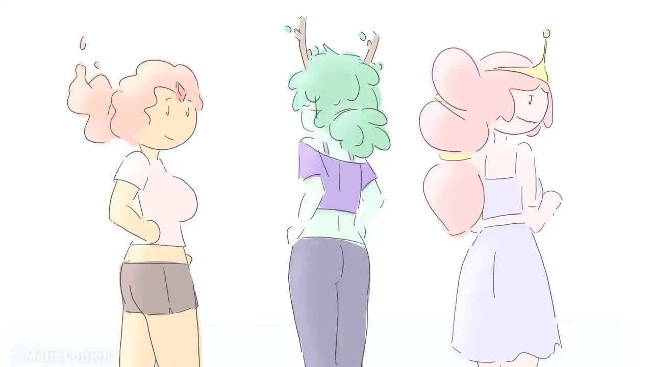 Princess Bubblegum, Flame Princess, and Huntress Wizard