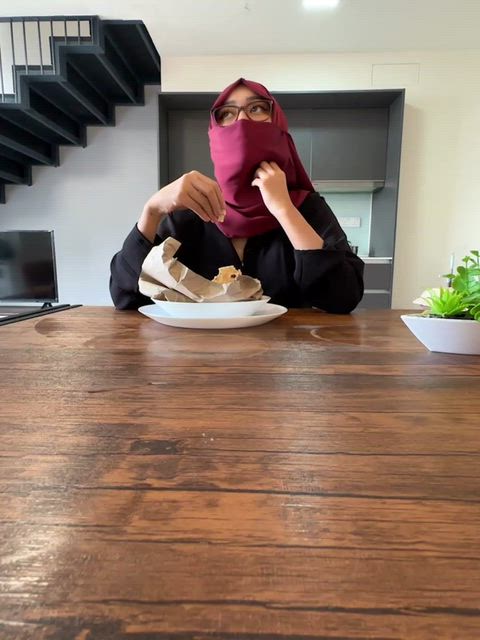 Breakfast for my sultan is under the table