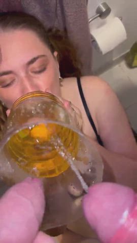 Danish Girl Drinks Piss