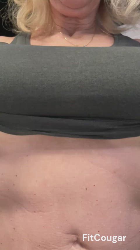 Boobs CamSoda Canadian Fake Boobs Fake Tits GILF Granny Mature Tits Titty Drop Porn GIF by camsoda