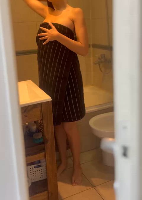 [F] You always manage to surprise me in the bathroom