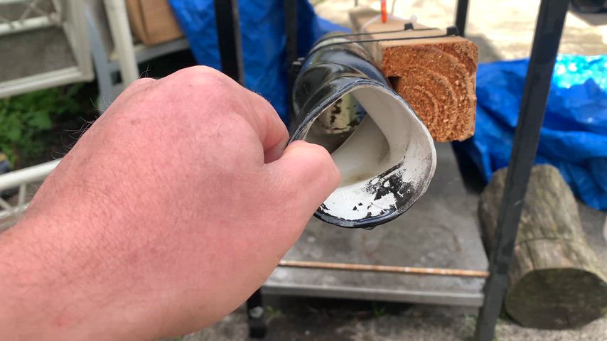 Swinging hard fleshlight - the heavier the log - the harder it pushes back