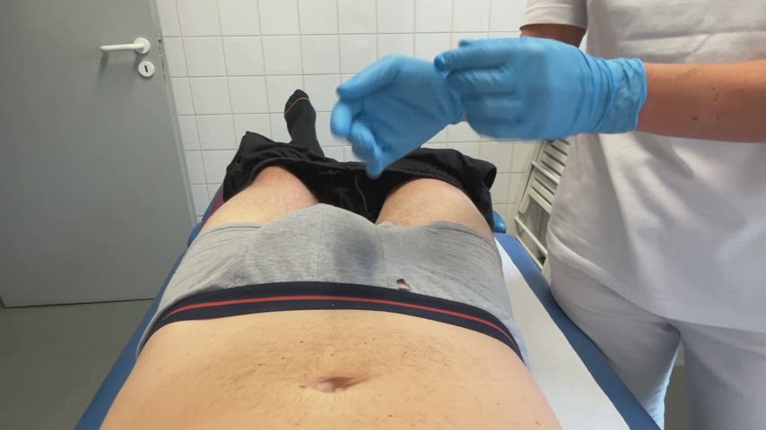Nurse milks the patient 5 times in a row