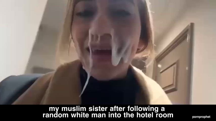 my musl'm s'ster after following a random white man into the hotel room
