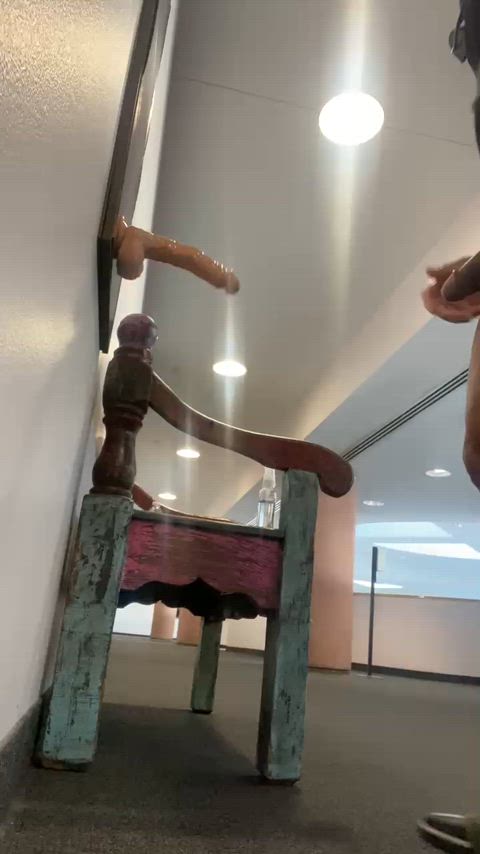 couldn’t wait any longer so i rode my dildo at work