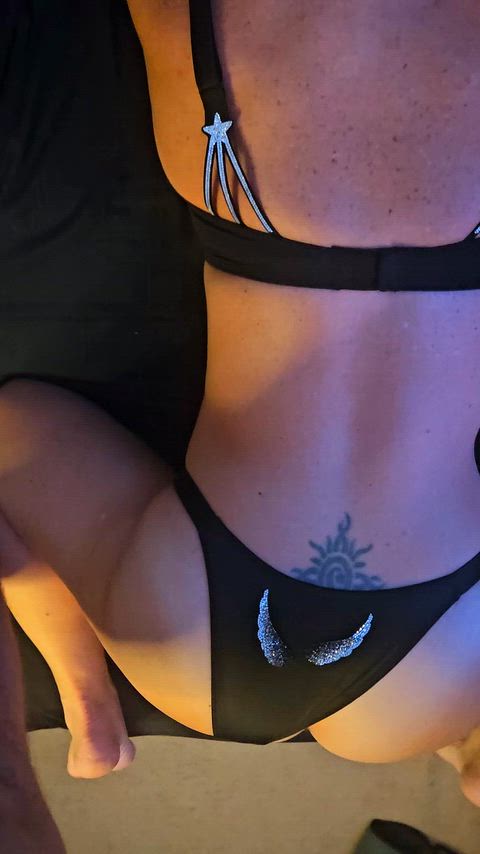 Cum covering my panties and back! Not sure i need anymore