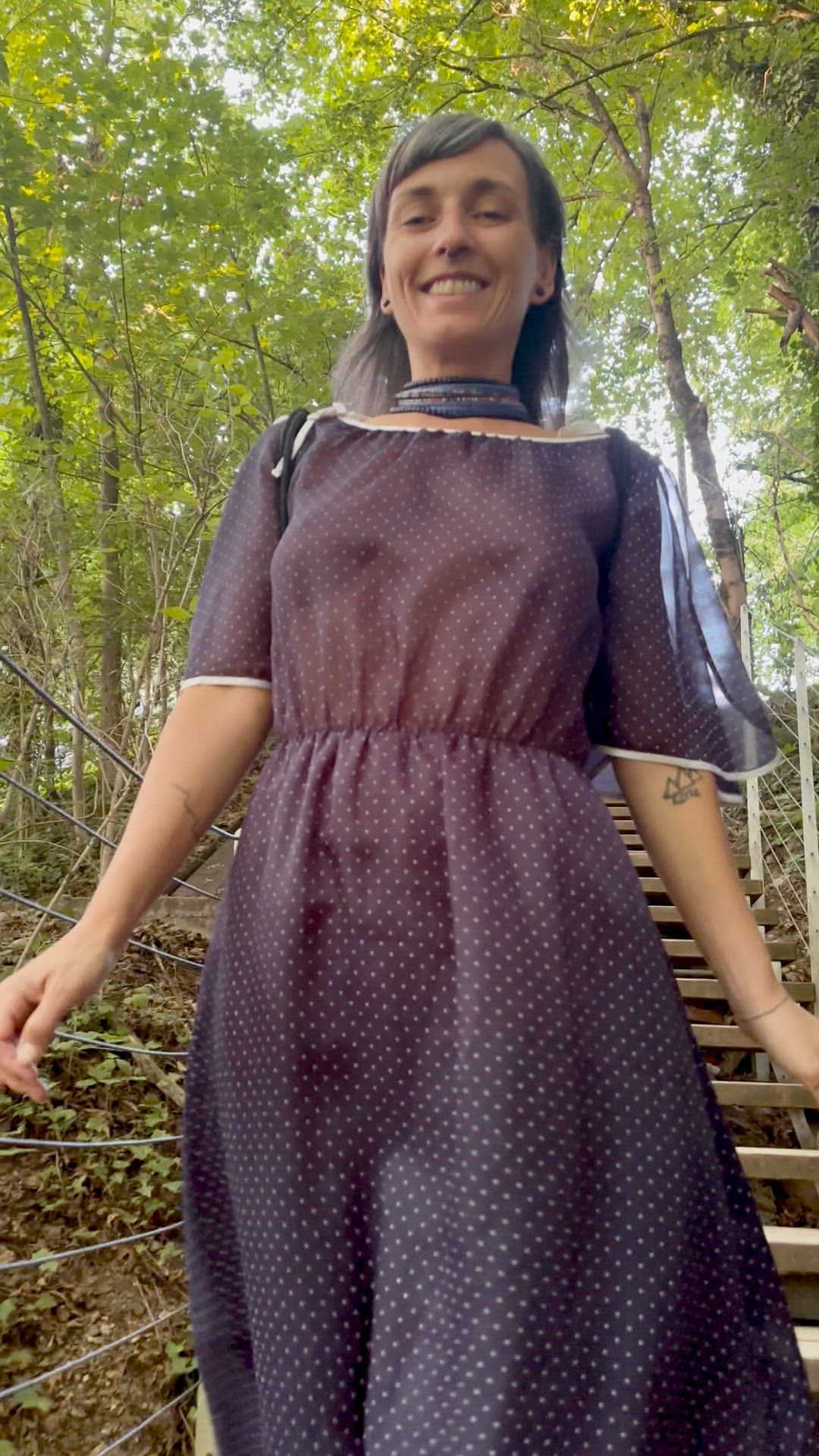 Boobs, Bouncing, Bouncing Tits, Brunette, Clothed, Dress