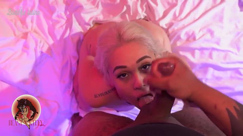 BBC Ball Worship Balls Sucking Interracial Latina POV Thick Porn GIF by manemane6