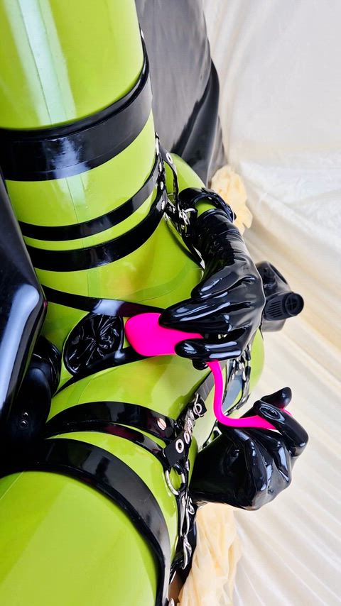 All my latex catsuits have integrated vaginal and anal condoms!