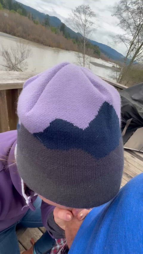 Gorgeous view while deep throating