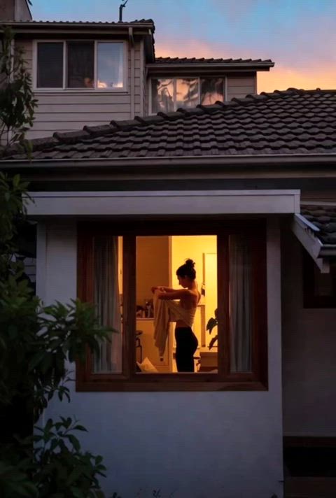 Spying on the cute neighbor!