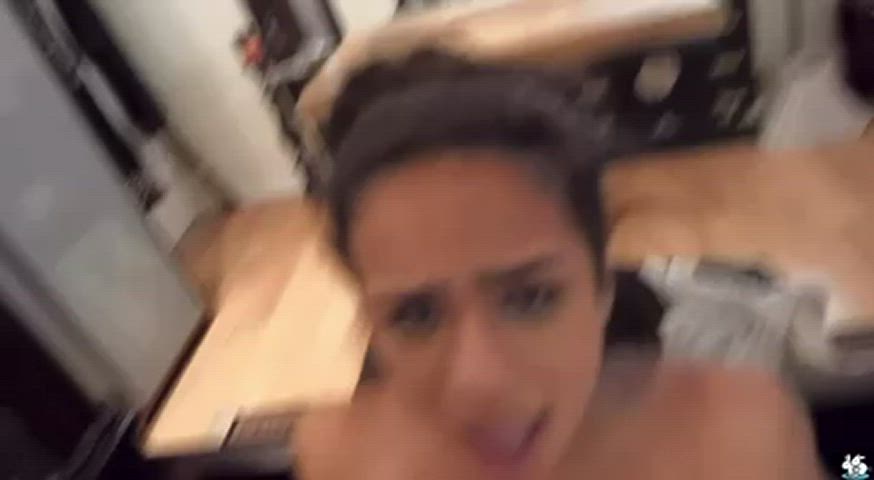 Autumn Falls Cum In Mouth Cum On Tits Cumshot Ebony Facial Latina Natural Tits POV Porn GIF by captaincumz