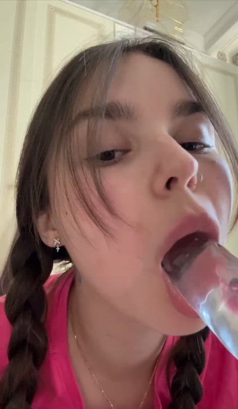 BWC Cowgirl Cum In Mouth Femboy Orgasm Pussy Lips Trans Woman Trans girls Transexual White Girl Porn GIF by sofamur