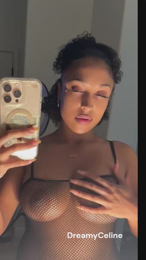 Amateur Big Nipples Boobs CamSoda Cute Ebony Homemade Natural Tits Nipples Tits Porn GIF by camsoda
