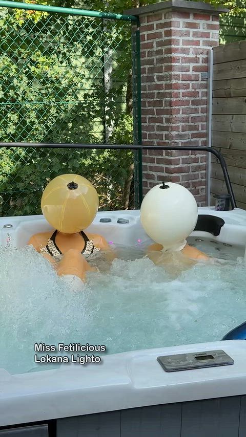 Catsuit Fetish Girls Homemade Hood Hot Tub Kinky Latex Latex Gloves Mask Porn GIF by missfetilicious