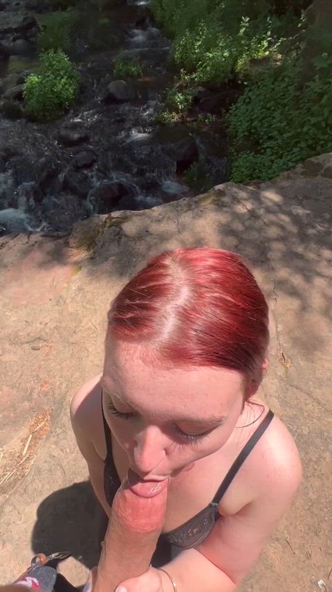 Lil Red Riding Hood gets her face fucked in the woods ! ❤️
