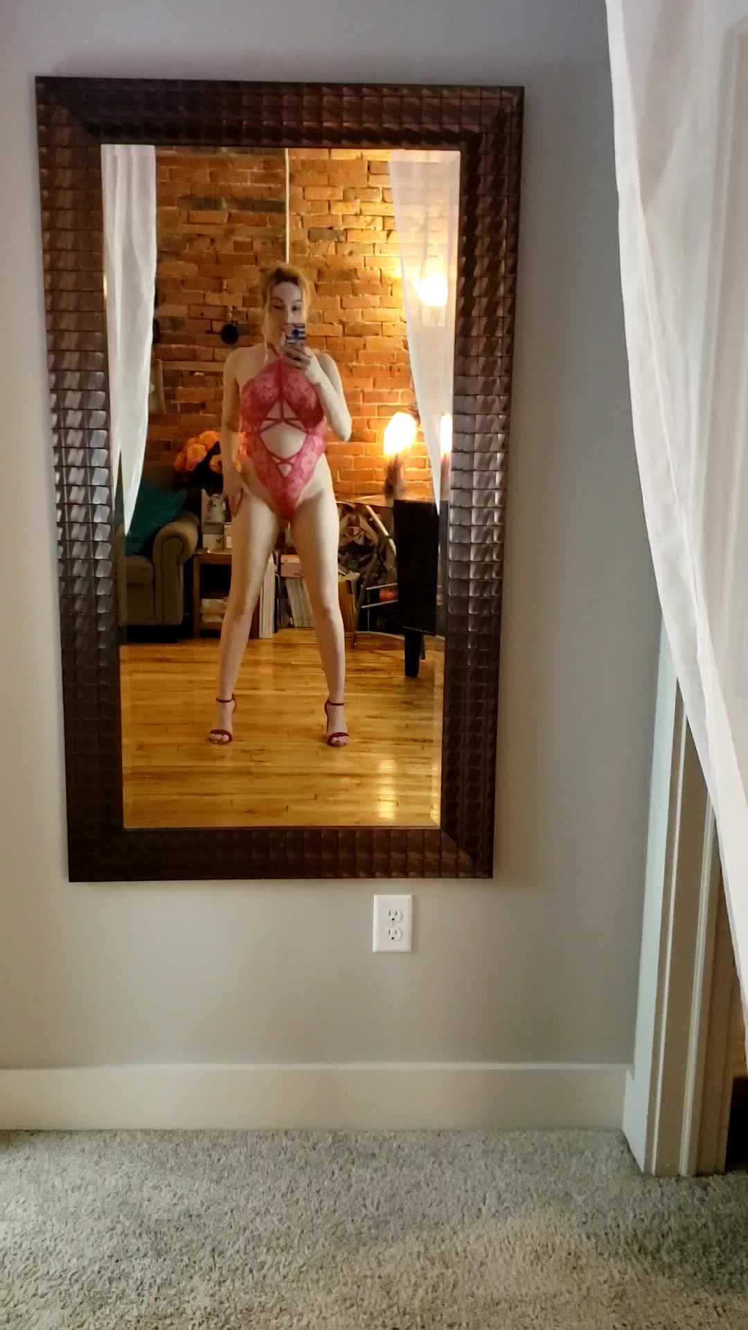 Walking in hot pink lace