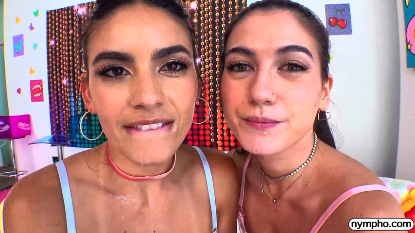 [Isa Bella] &[Megan Mistakes] spit on the lens in the new nympho update