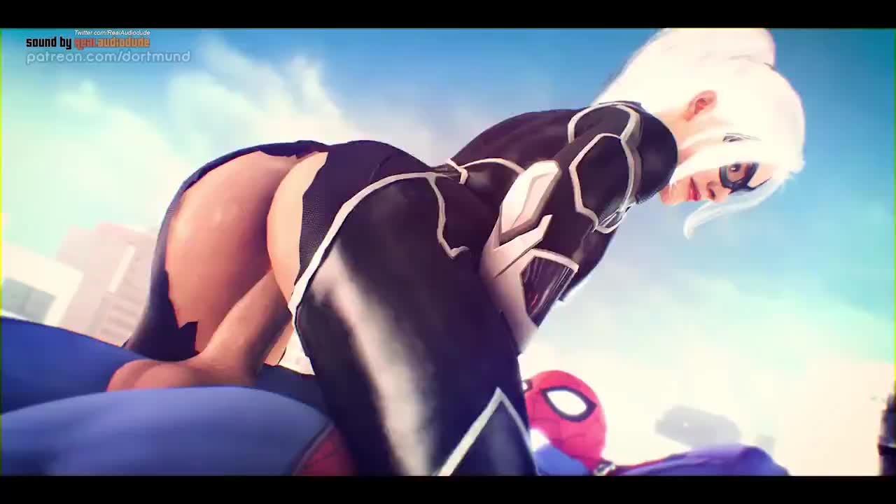 Black Cat rides Spider-Man