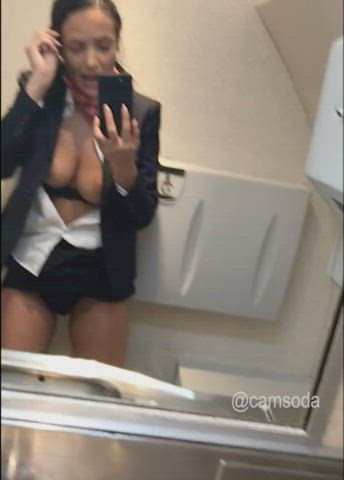 Amateur Big Tits Camgirl Fingering Masturbating Pussy Stewardess Teasing Tits Porn GIF by camsoda