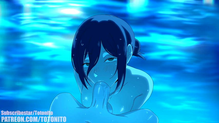 Reze enjoys a lollipop while swimming (Totonito)