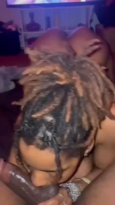 Ass Shaking BBC BBC slut Big Ass Blowjob Ebony Ebony Couple Huge Ass Oral POV Porn GIF by populardick