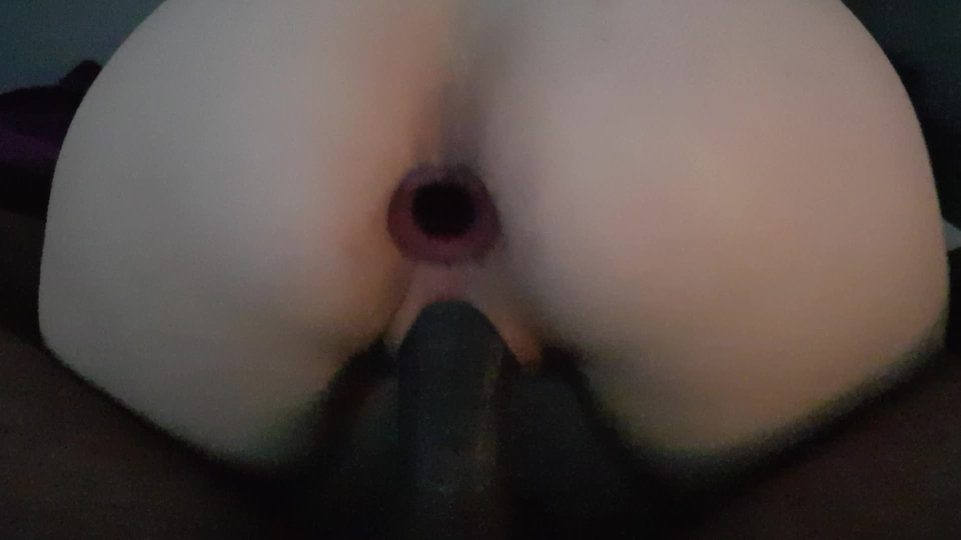 Good girl reverse riding with big plug