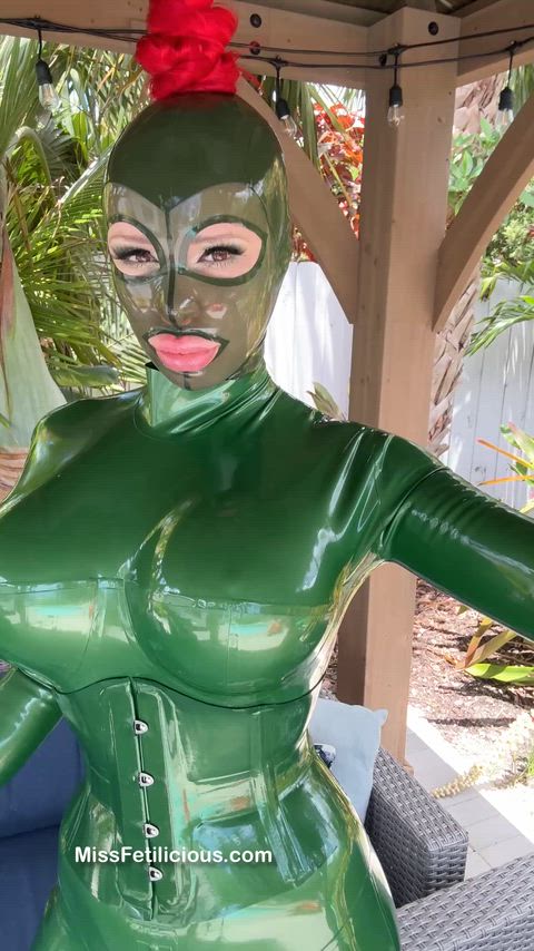 Big Tits Corset Fetish Kinky Latex Latex Gloves Mask OnlyFans Rubber Tits Porn GIF by missfetilicious