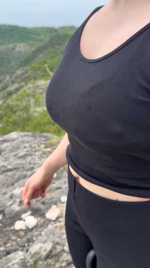 let me have a little fun while adjusting my bra