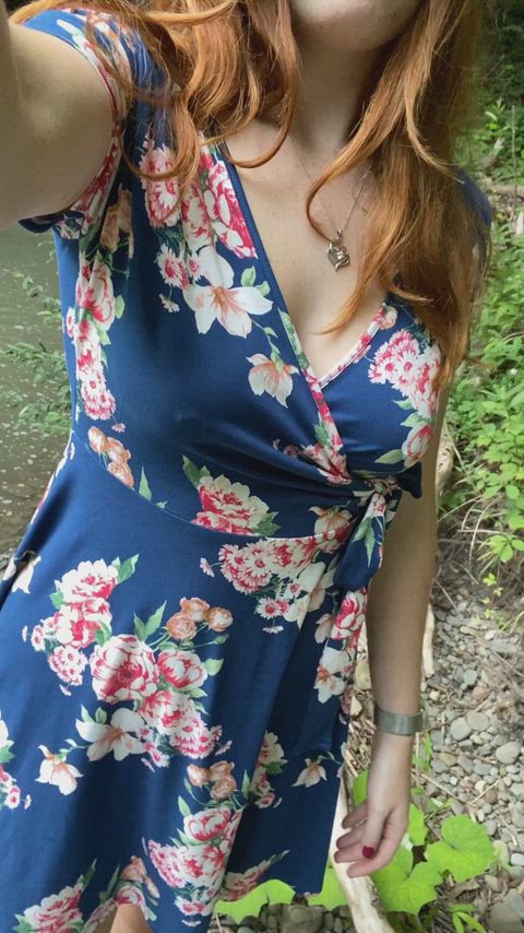 Walking in my favorite dress without my least favorite piece of clothing, a bra