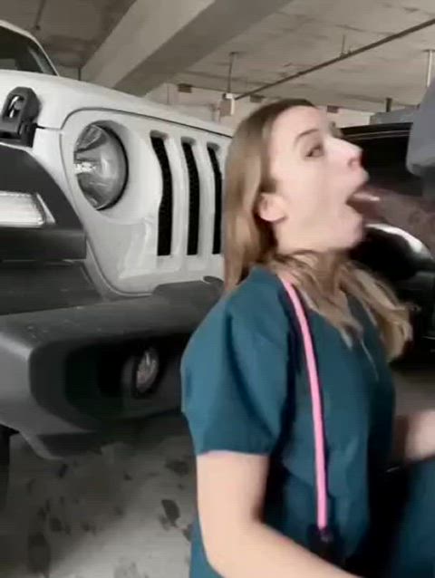 Amateur Blowjob Deepthroat Exhibitionism Exhibitionist Face Fuck Interracial Outdoor Public Throat Fuck Porn GIF by populardick