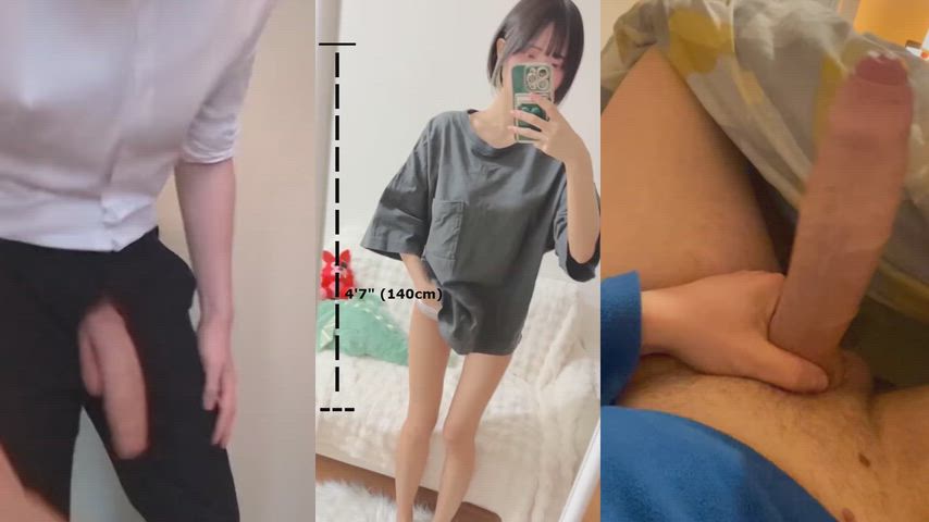 She's been messaging these hung men online and wants to meet up with them at the same time to see if she can handle real dick :3